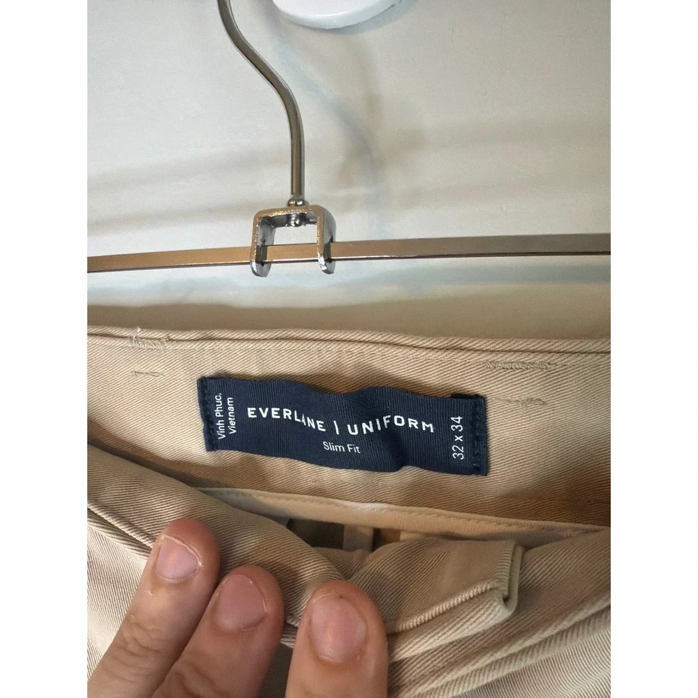 Everlane‎ Uniform Slim Fit Chinos Mens 32x34 Tan Cotton Blend Pants NWT